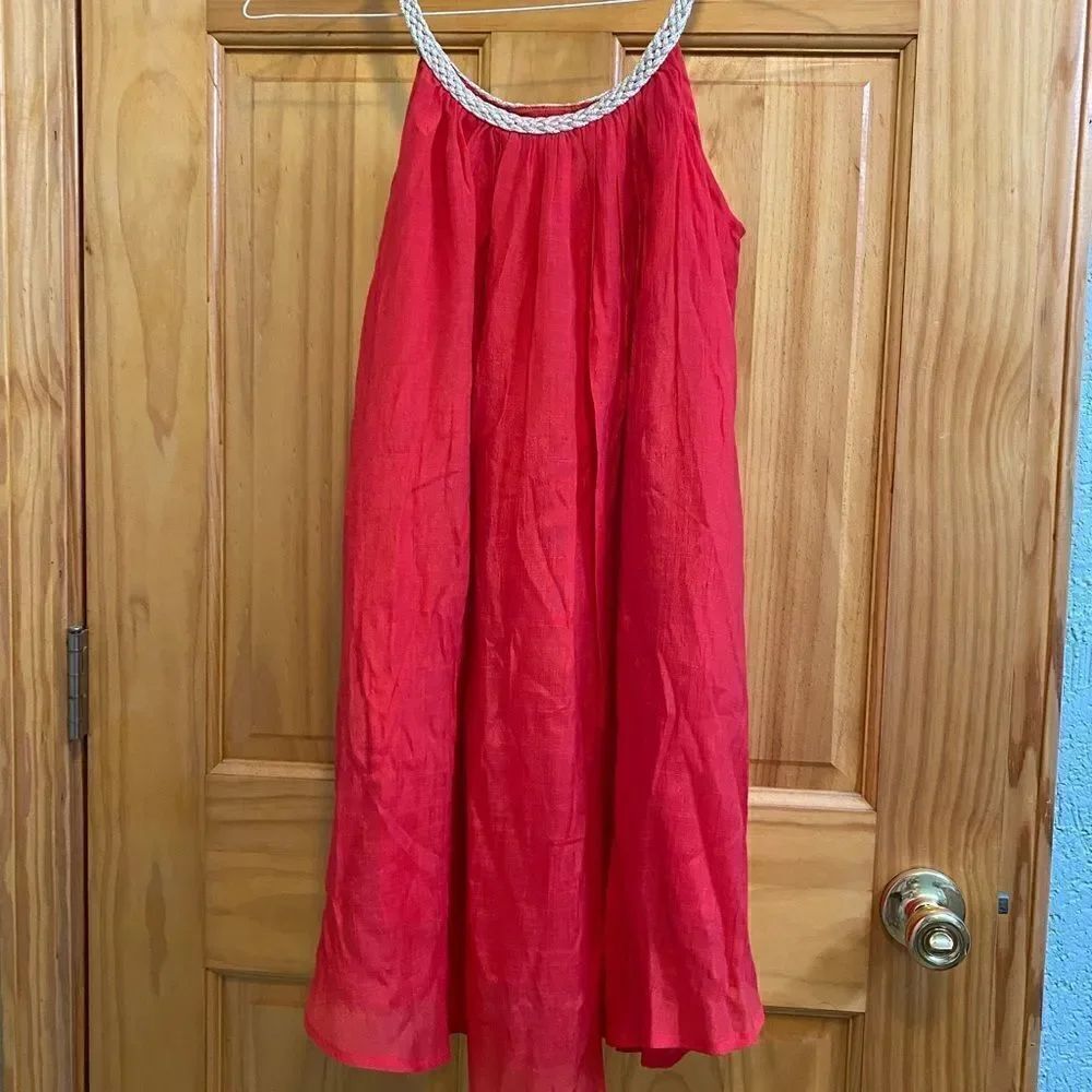Altar’d state red dress with metallic braided rope straps size xs